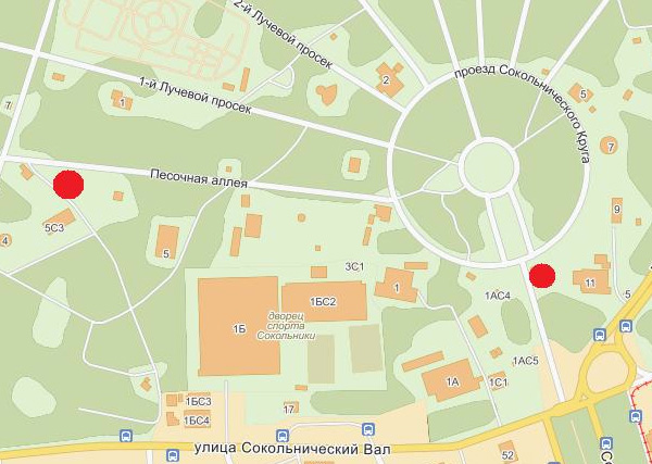 Место бесплатного проката велосипедов в парке Сокольники